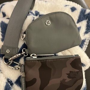 Lululemon Green and Camouflage Pouches wristlet